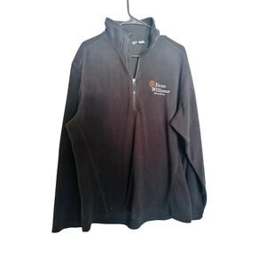 EDDIE BAUER Black Men’s 1/2 Zip Up Microfleece Evan Williams Logo Jacket sz XL